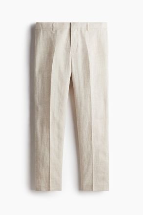 H&M Anzughose aus Leinen in Slim Fit - Hellbeige