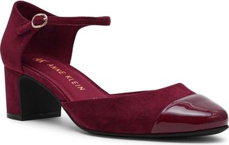 Anne Klein Picus Ankle Strap Pump in Burgundy Patent at Nordstrom Rack, Size 5.5