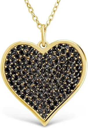 Sterling Forever Cubic Zirconia Heart Pendant Necklace in Gold at Nordstrom