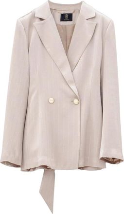 Fracomina Regular Jacket - Dames - Blazers - Beige - S - Leer - Jassen