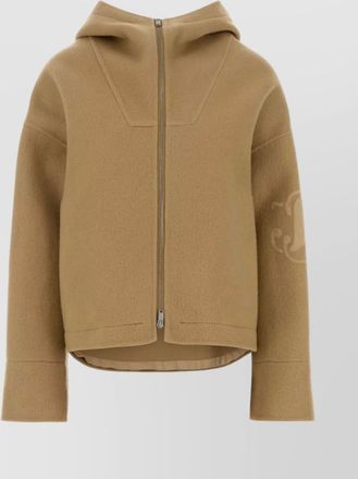 Jil Sander long sleeve hooded felt outerwear