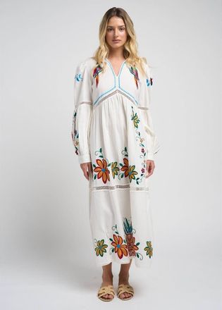 Guadalupe Design Sofia Parrot Dress in White at Nordstrom, Size X-Large