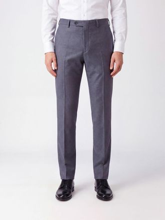 Incotex Pantaloni chino slim fit in flanella di lana con chiusura decentrata