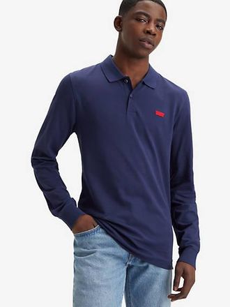 Levi's Long Sleeve Slim Housemark Polo - Mens - 2XL - Blue