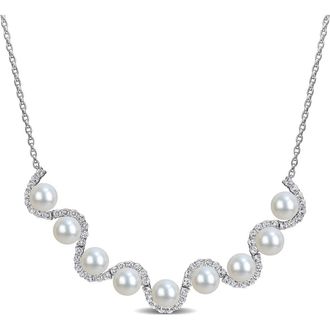 Delmar 8-8.5mm Cultured Freshwater Pearl & White Topaz Necklace at Nordstrom Rack