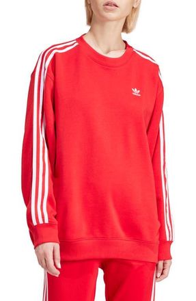 adidas Oversize Cotton Blend Sweatshirt in Better Scarlet at Nordstrom, Size X-Small