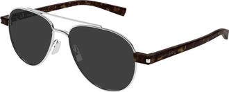 Saint Laurent Aviator Zonnebril - Heren - Zonnebrillen - Grijs - 54 MM - Nylon - Accessoires