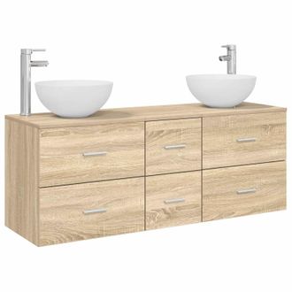 vidaXL Juego De Muebles De Ba&ntilde;o 3 Uds. Roble Sonoma 49,5 X 35 X 63 Cm Vidaxl