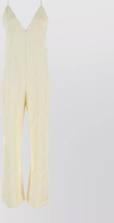 Jil Sander satin v-neck jumpsuit with wide leg and backless design
