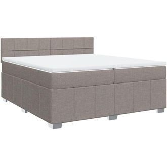 vidaXL Cama Box Spring Con Colch&oacute;n Tela Gris Taupe 200x200 Cm Vidaxl