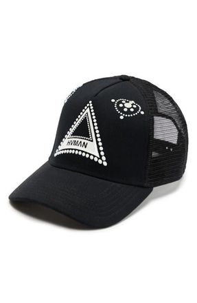 Cult of Individuality Triangle Logo Snapback Trucker Hat in Black at Nordstrom