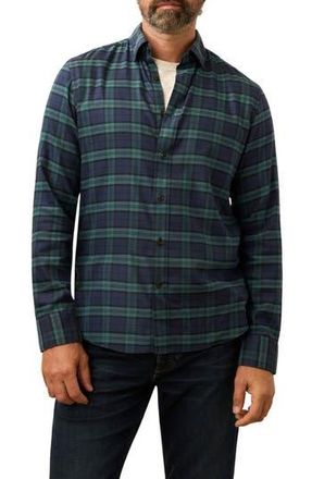 Faherty The Movement Stretch Cotton Blend Twill Button-Up Shirt in Harbor Blackwatch Plaid at Nordstrom Rack, Size Small
