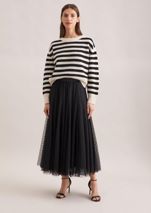 Seidensticker Midirock SEIDENSTICKER, Damen, Gr. S, schwarz, 100% Polyester, unifarben, normal, R&ouml;cke Midirock