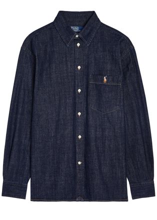 Polo Ralph Lauren Logo-embroidered Denim Shirt - Navy - S (UK8-10 / S)
