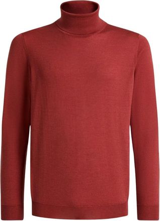 Kiton Luxe Cashmere Silk Coltrui Top - Heren - Cashmere truien - Rood - XL - Kasjmier - Truien & Vesten