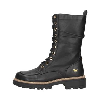 Mustang Veterschoenen Hoog - Dames - Veterlaarzen - Zwart - 36 EU - Leer - Schoenen
