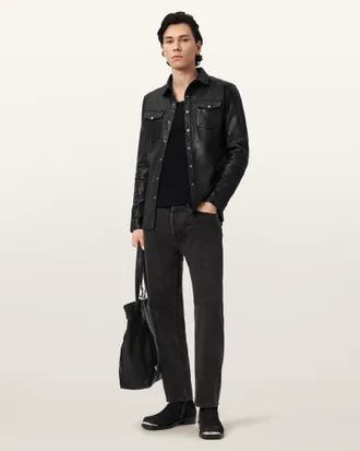 AllSaints Irwin Leather Shirt