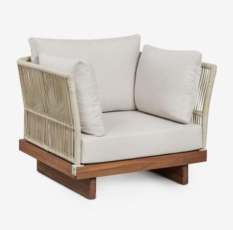 Sklum Sklum - Sill&oacute;n En Madera De Acacia Y Cuerda Trenzada Dailin