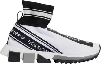 Dolce & Gabbana Witte Zwarte Sorrento Sokken Sneakers Schoenen