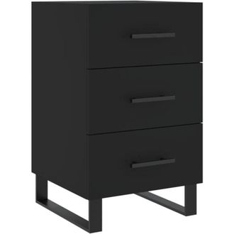 vidaXL Mesita De Noche Madera De Ingenier&iacute;a Negro 40x40x66 Cm Vidaxl