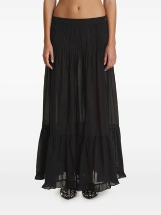 Pinko Katoenen maxi-plooirok - Zwart