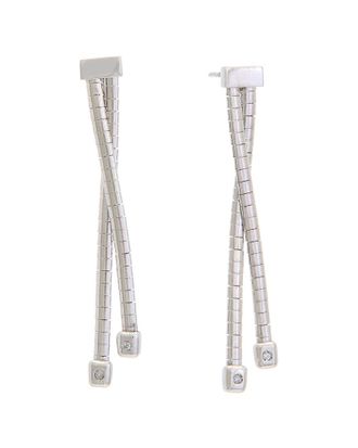 Meshmerise 18K Over Silver 0.08 Ct. Tw. Diamond Earrings