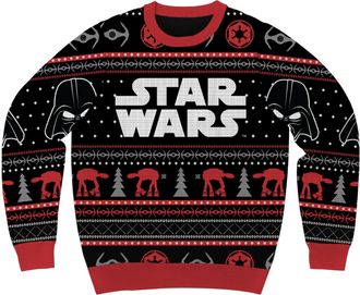 Mad Engine Star Wars Darth Vader The Empire Icons Holiday Christmas Sweater Licensed, Black, 3X-Large