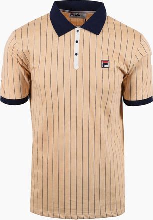 Fila Mens FILA CLASSIC BB1 STRIPED POLO BEIGE/FILA NAVY/GARDENIA - Beige Fila Navy Gardenia - Size: 46