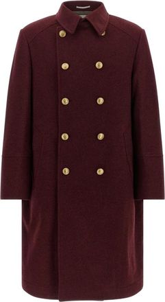 Brunello Cucinelli Dubbele-breasted jas - Heren - Mantel - Rood - XL - Kasjmier - Jassen