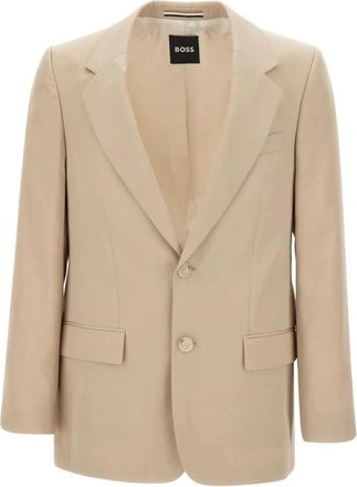 HUGO BOSS Relaxed-fit jas van twill - Heren - Blazers - Beige - XS - Jassen
