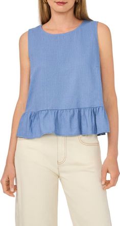Vince Camuto Sleeveless Peplum Top in Cadet Blue at Nordstrom Rack, Size X-Large