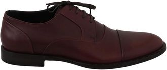 Dolce & Gabbana Elegante Bordeaux Leren Schoenen - Heren - Nette schoenen - Bruin - 40 EU - Leer - Schoenen
