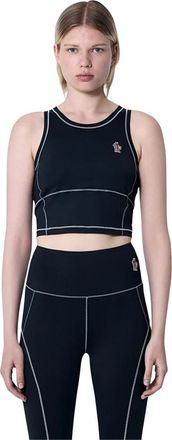 Moncler Logo Motif Crewneck T-Shirt - Dames - Tops zonder mouwen - Zwart - L - Nylon - Tops