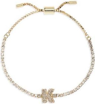 BaubleBar Initial Tennis Slider Bracelet in Gold K at Nordstrom Rack