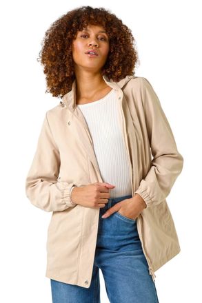 Roman Womens Lightweight Hooded Jacket - Stone - Size 16 UK
