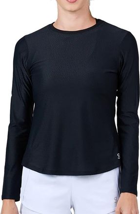 Sofibella Staples Womens Long Sleeve Tennis Shirt in Black at Nordstrom, Size X-Small