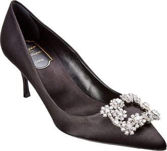 Roger Vivier Flower Strass Silk Pump