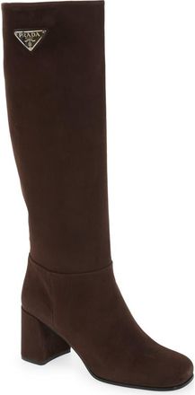 Prada Logo Knee High Boot in Moro at Nordstrom, Size 8Us