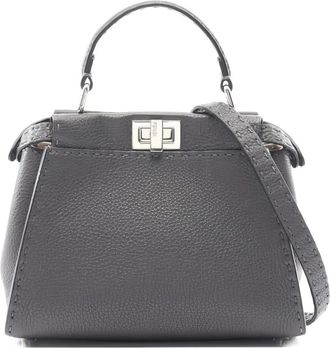 Fendi Borsa tote Peekaboo Selleria mini anni 2010 - Grigio