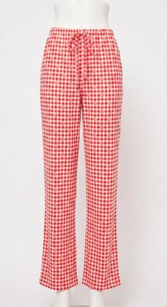 Z Supply So Sweet Gingham Pant In Kiss Me Red