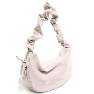 Generic Women Synthetic Leather Pleated Vintage Hobo Handbag with Zipper Daily (White)