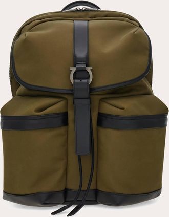 Ferragamo Uomo Zaino in canvas Verde