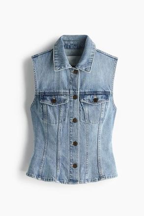 H&M Denim Waistcoat in Light Denim Blue at Nordstrom, Size X-Small