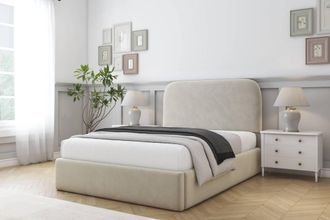 Comfort Beds Diana Plush Bed Frame With Mattress-45 Upholstered in Cream | Size: Single