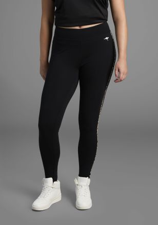 Kangaroos Leggings KANGAROOS, Damen, Gr. 40, N-Gr, schwarz, Single Jersey, Obermaterial: 95% Baumwolle, 5% Elasthan, animal-print, unifarben, figurbetont kn&ouml;che