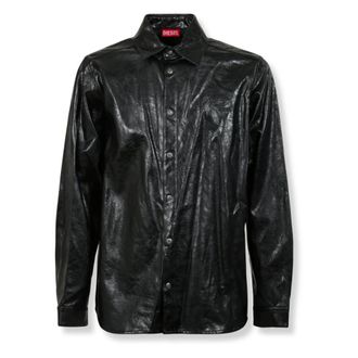 Diesel Casual Shirts, male, Black, Size: M S-Simply-Qmbu Shirt