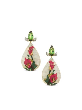 Silvia Furmanovich 18K yellow gold Marquetry tourmaline and diamond earrings - women - Diamond/18kt Yellow Gold/Tourmaline - One Size