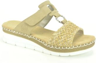 Rieker Muil - Dames - Sleehakken - Beige - 42 EU - Schoenen