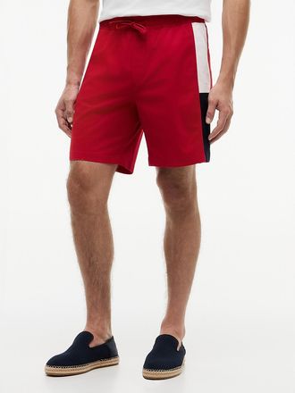 Tommy Hilfiger Mens Regular Fit 8 Flag Colorblock Short - Red - 32