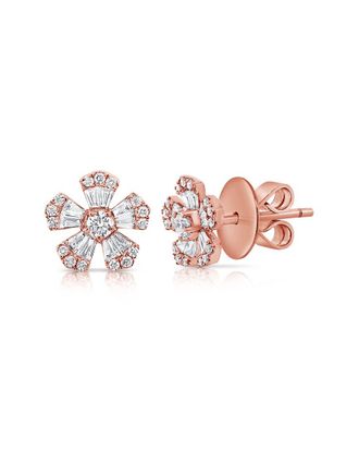 Sabrina Designs 14K Rose Gold 0.54 Ct. Tw. Diamond Flower Earrings